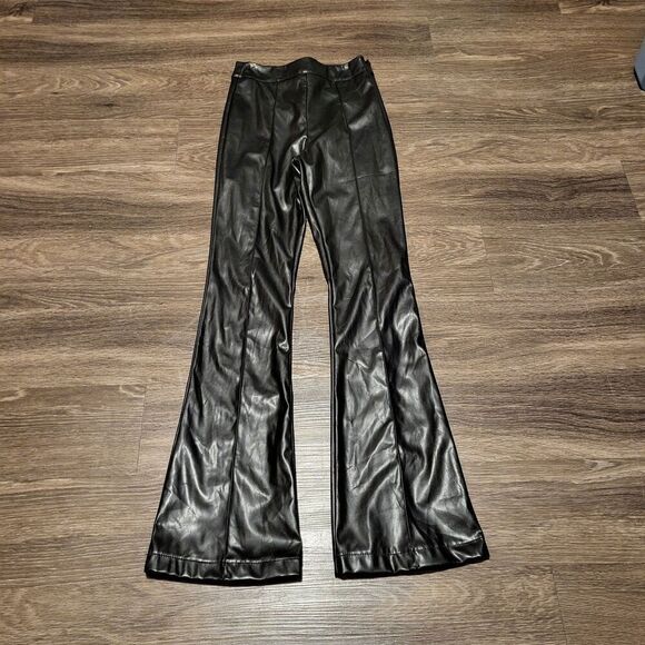 Princess Polly XX Faux Leather Flare Hi Rise Biker Pants Women's Size 0 - Picture 4 of 7